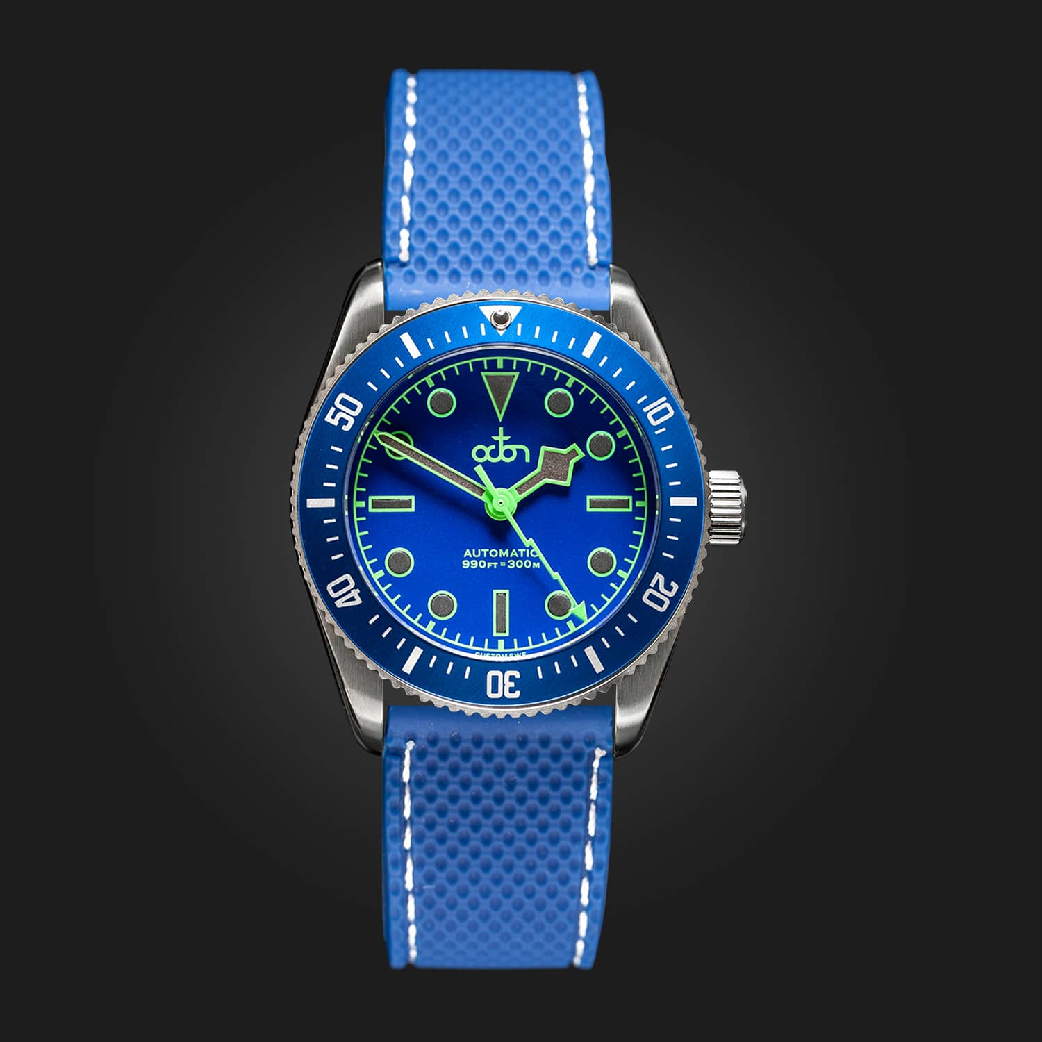 Neptune Blue Watch with Blue Braided Perlon NATO Strap