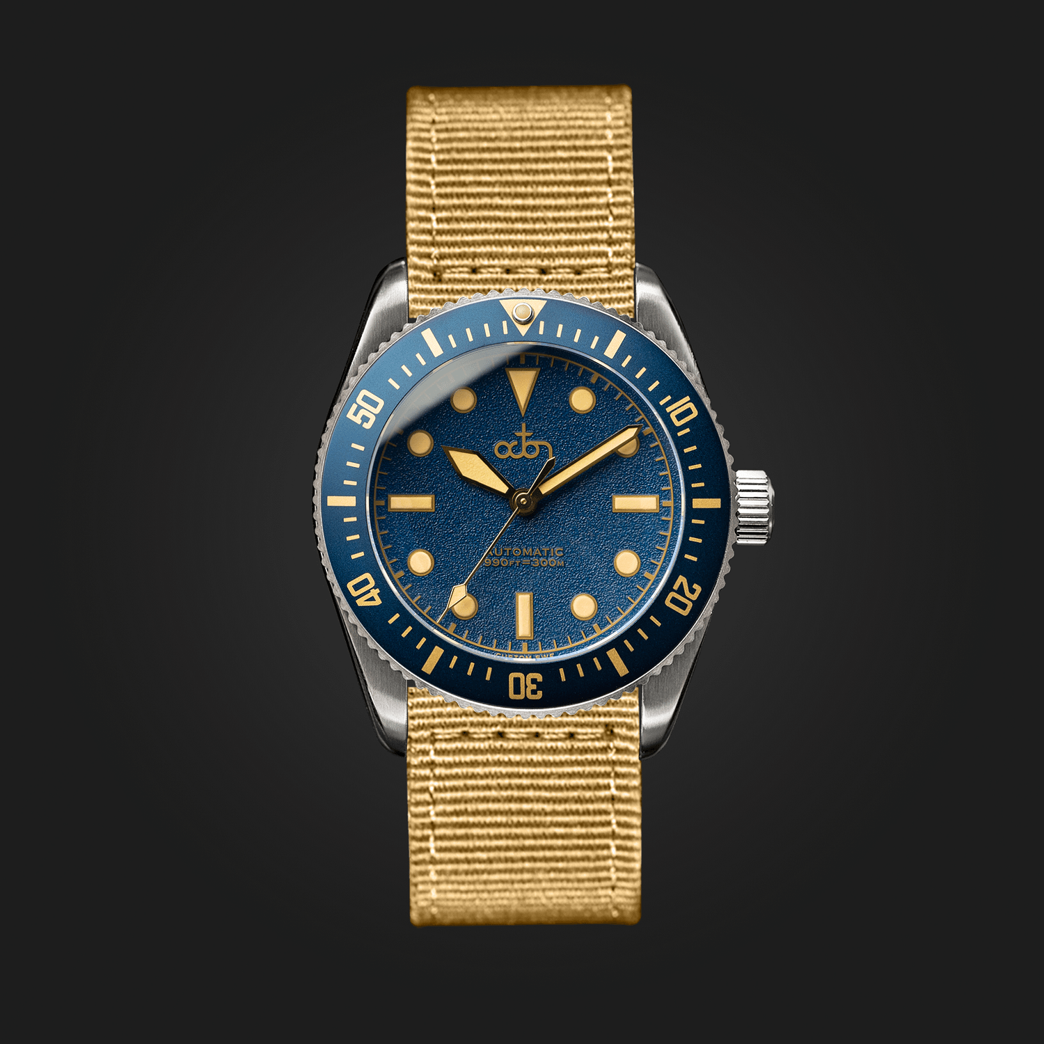Baltic Blue Gold Watch with Sand 2 Piece Fabric Zulu Strap