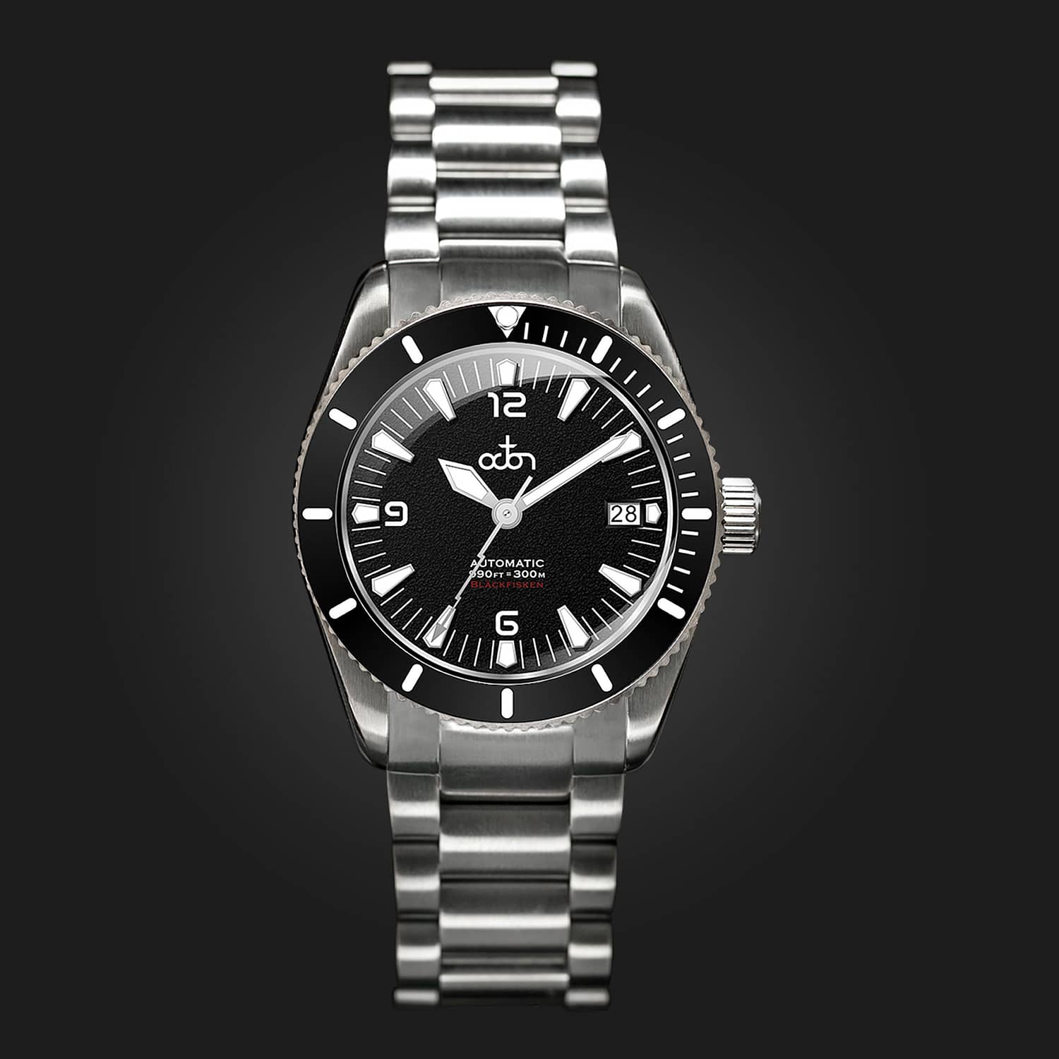 Bläckfisken - Black - Limited Edition Watch (300 pieces) with Stainless Steel Bracelet