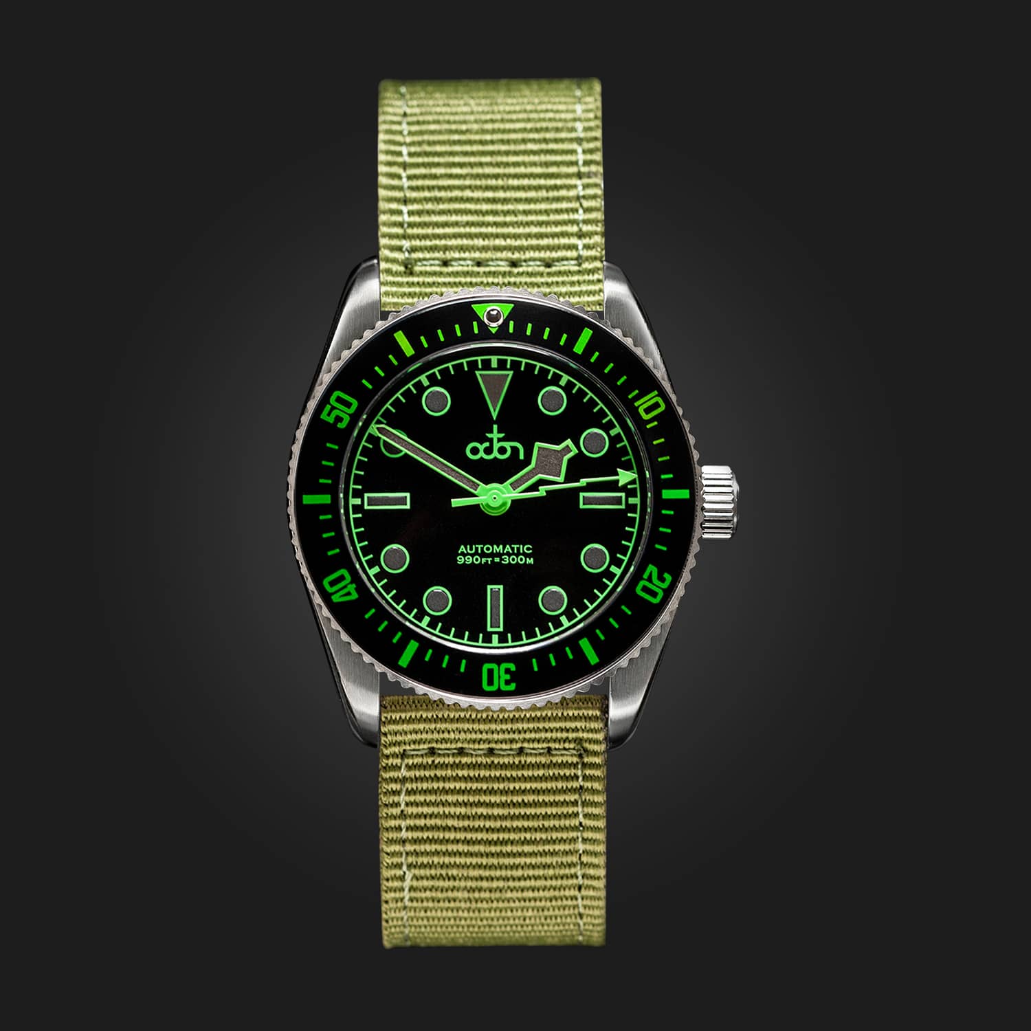 Black Watch with Olive Green 2 Piece Fabric Zulu Strap