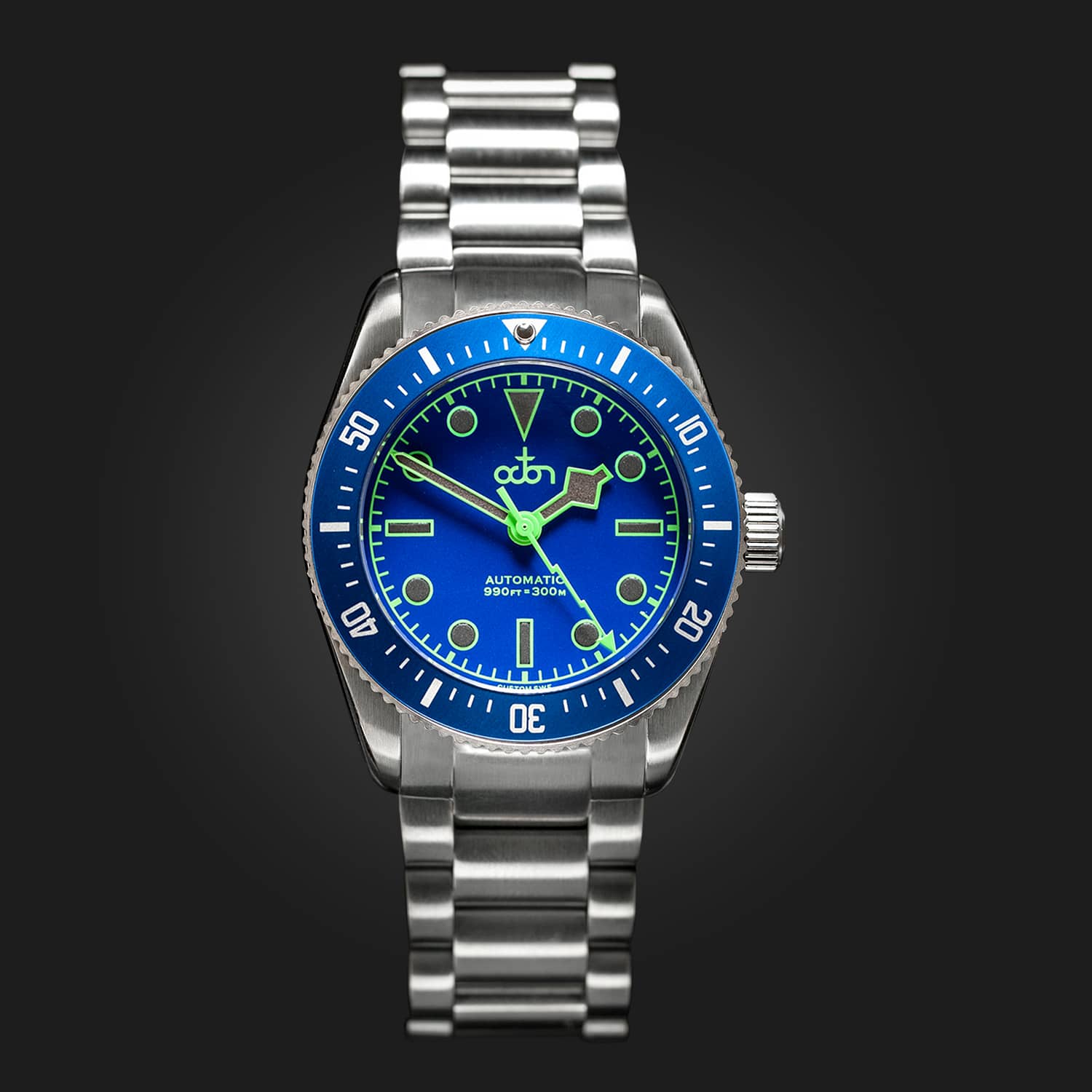 Neptune Blue Watch with Stainless Steel Bracelet.