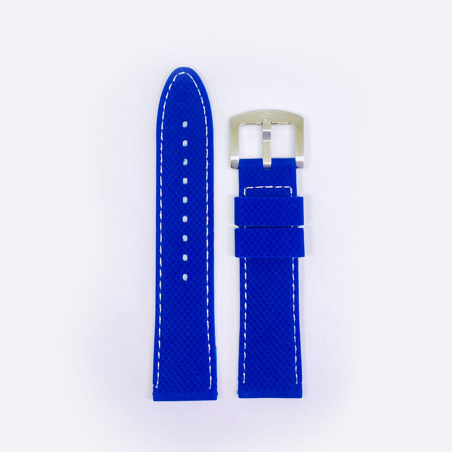 Blue Textured Rubber with White Stitch