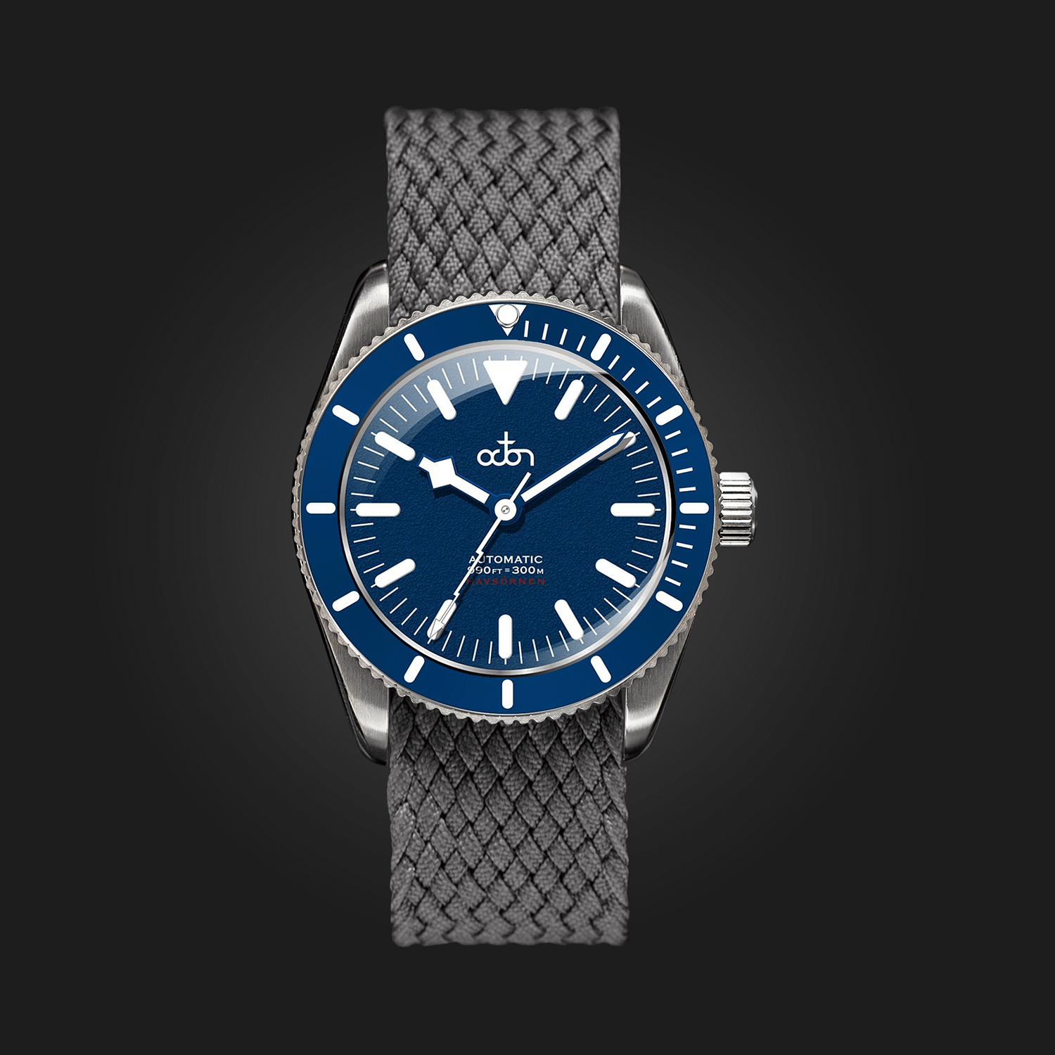Havsörnen – Baltic Blue – Limited Edition Watch (300 pieces) with Grey Braided Perlon NATO Strap